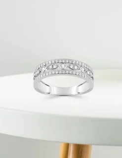 Bague or blanc 375‰ et oxyde de zirconium SO OR