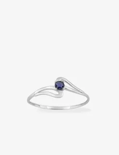 Bague or blanc 375‰ et saphir 0,12 ct SO OR