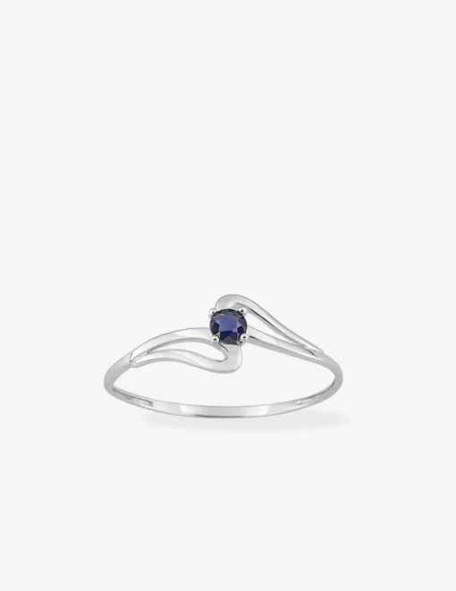 Bague or blanc 375‰ et saphir 0,12 ct SO OR