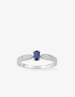 Bague or blanc 375‰ et saphir SO OR
