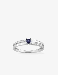 Bague or blanc 375‰ et saphir SO OR