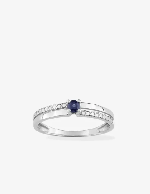 Bague or blanc 375‰ et saphir SO OR