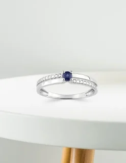 Bague or blanc 375‰ et saphir SO OR