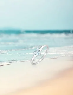 Bague or blanc 375‰ et topaze SO OR
