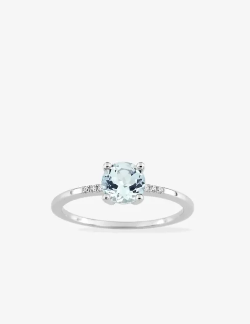 Bague or blanc 375‰, topaze, oxyde de zirconium SO OR