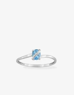 Bague or blanc 375‰, topaze SO OR