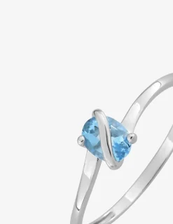 Bague or blanc 375‰, topaze SO OR
