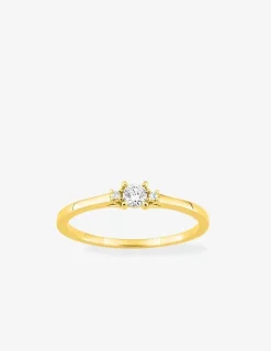 Bague or jaune 375 ‰ et diamants synthétiques 0,11 ct SO OR
