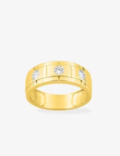 Bague or jaune 375 ‰ et diamants synthétiques 0,45 ct serti clos SO OR