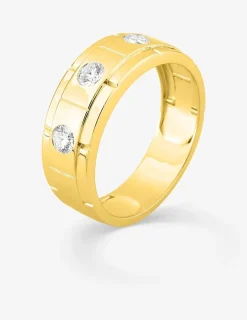 Bague or jaune 375 ‰ et diamants synthétiques 0,45 ct serti clos SO OR