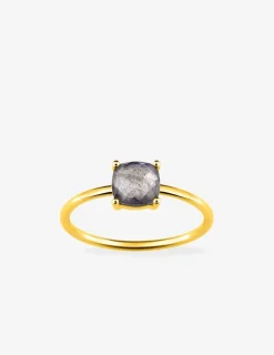 Bague or jaune 750 ‰ et labradorite SO OR