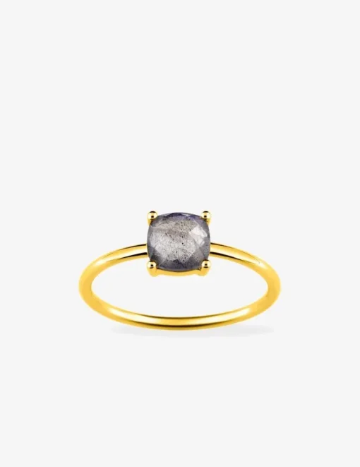 Bague or jaune 750 ‰ et labradorite SO OR