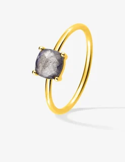 Bague or jaune 750 ‰ et labradorite SO OR