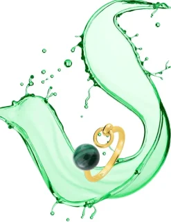 Bague or jaune 750 ‰ et malachite SO OR