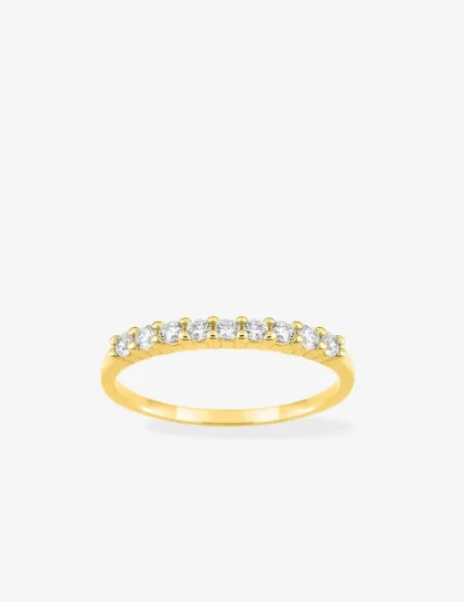 Bague or jaune 750 ‰ et oxyde de zirconium 0,26 ct SO OR