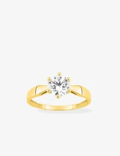 Bague or jaune 750 ‰ et oxyde de zirconium 1,00 ct SO OR