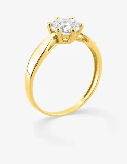Bague or jaune 750 ‰ et oxyde de zirconium 1,00 ct SO OR