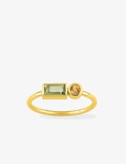 Bague or jaune 750 ‰ et péridot et citrine SO OR