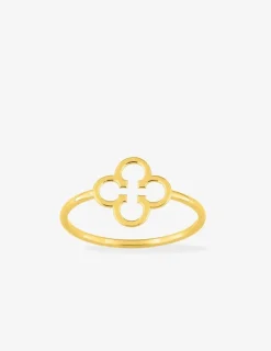 Bague or jaune 375 ‰ motif fleur SO OR