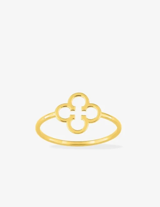 Bague or jaune 375 ‰ motif fleur SO OR