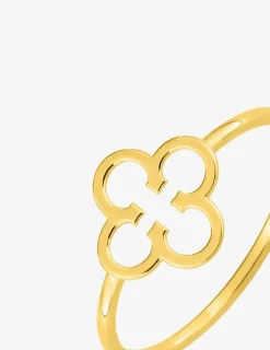 Bague or jaune 375 ‰ motif fleur SO OR