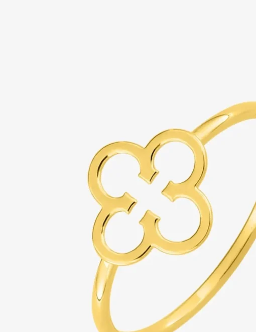 Bague or jaune 375 ‰ motif fleur SO OR