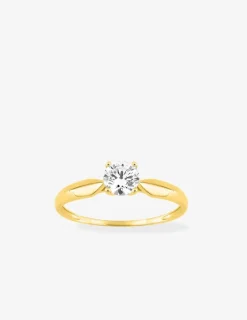 Bague or jaune 750 ‰, oxyde de zirconium 0,50 ct SO OR