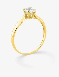 Bague or jaune 750 ‰, oxyde de zirconium 0,50 ct SO OR