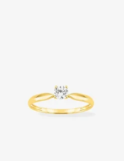 Bague or jaune 750 ‰, oxyde de zirconium 0,30 ct SO OR