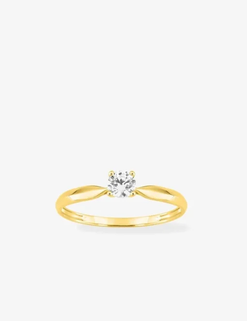Bague or jaune 750 ‰, oxyde de zirconium 0,30 ct SO OR