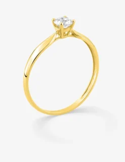Bague or jaune 750 ‰, oxyde de zirconium 0,30 ct SO OR