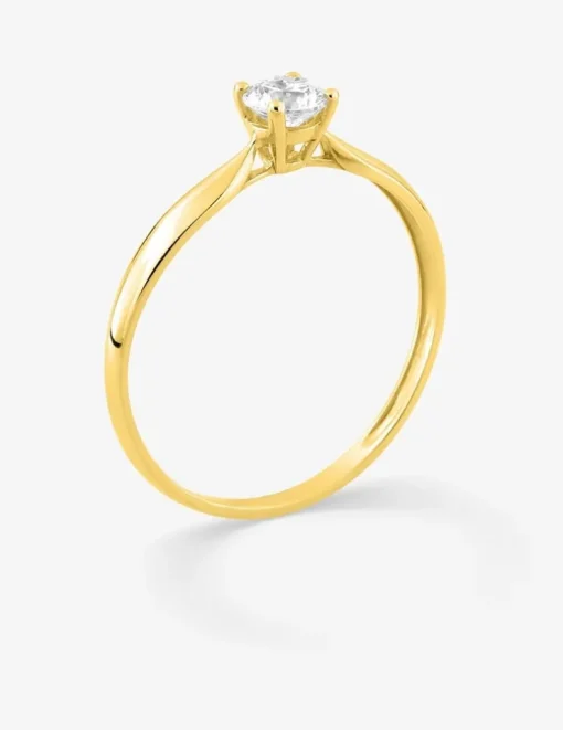 Bague or jaune 750 ‰, oxyde de zirconium 0,30 ct SO OR