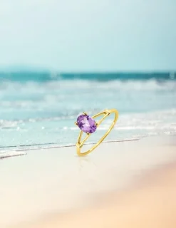 Bague or jaune 375‰, améthyste SO OR