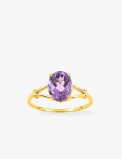 Bague or jaune 375‰, améthyste ovale SO OR
