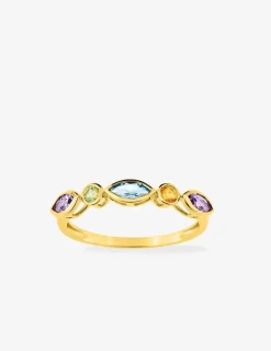 Bague or jaune 375‰, améthyste, topaze, citrine, péridot SO OR