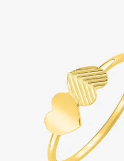 Bague or jaune 375‰ double cœurs inversés SO OR