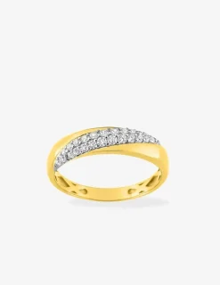Bague or jaune 375‰ et oxyde de zirconium SO OR