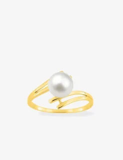 Bague or jaune 750‰ et perle de culture d'eau douce 7 mm SO OR