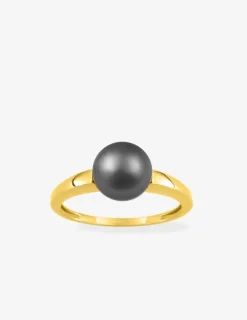 Bague or jaune 375‰ et perles 8 mm SO OR