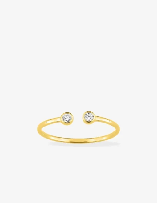 Bague or jaune 375‰ oxyde blanc SO OR
