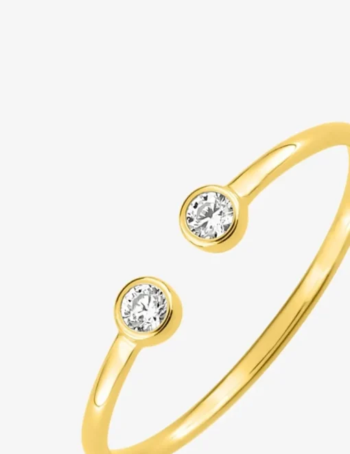 Bague or jaune 375‰ oxyde blanc SO OR