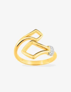 Bague ouverte en plaqué or et oxydes de zirconium SO OR