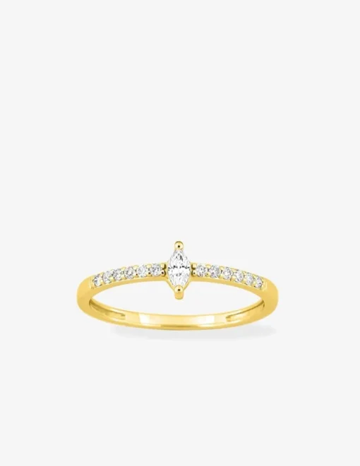 Bague Plaqué or & oxydes de zirconium SO OR