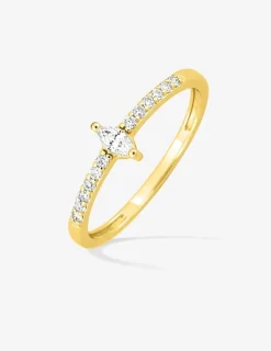 Bague Plaqué or & oxydes de zirconium SO OR