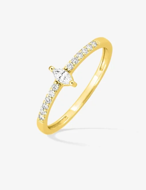 Bague Plaqué or & oxydes de zirconium SO OR