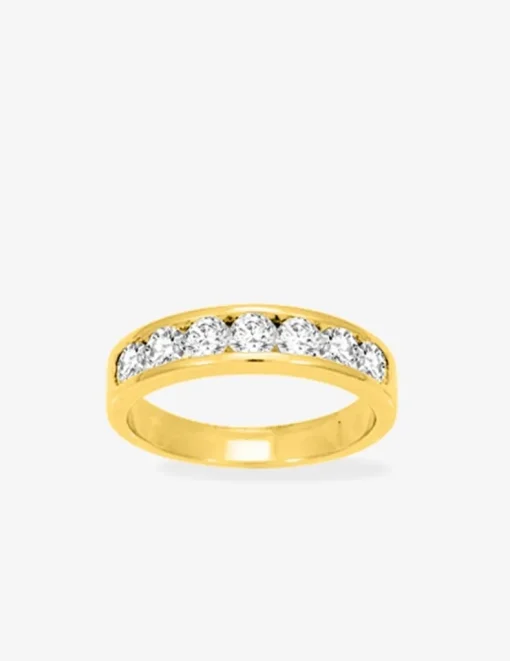 Bague plaqué or et 7 oxydes de zirconium sertis rail SO OR