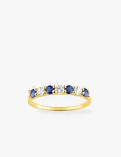 Bague plaqué or et oxydes de zirconium blancs et bleus SO OR