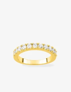 Bague plaqué or et oxydes de zirconium 2 mm SO OR