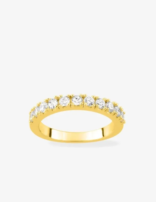Bague plaqué or et oxydes de zirconium 2 mm SO OR