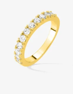 Bague plaqué or et oxydes de zirconium 2 mm SO OR